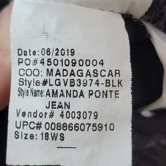 Lot of 2 Gloria Vanderbilt Amanda Ponte Black / Gray Pants Stretch 18W 39 x 26 - Picture 6 of 12